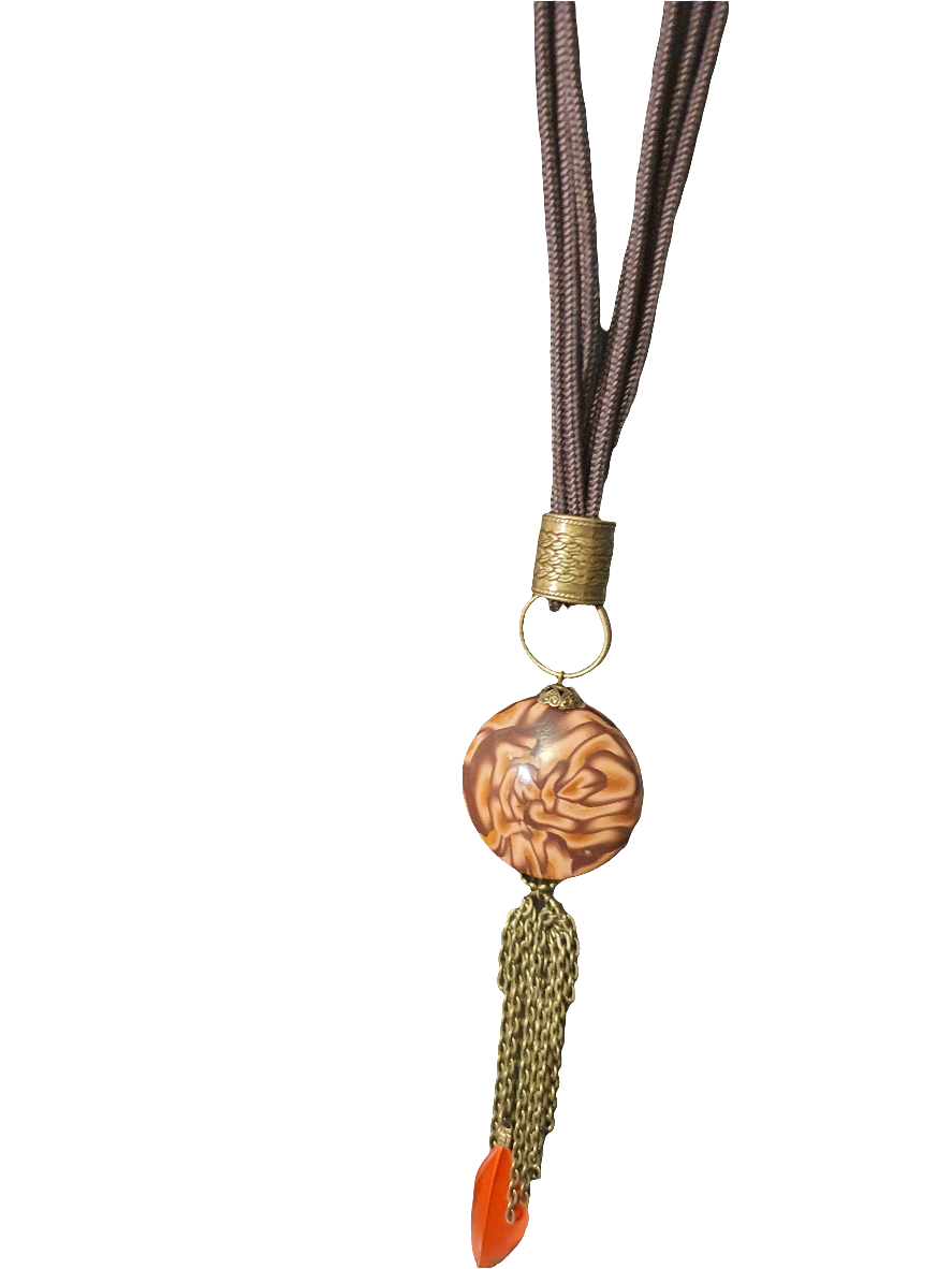 195.Parure"Sautoir Rose des sables"