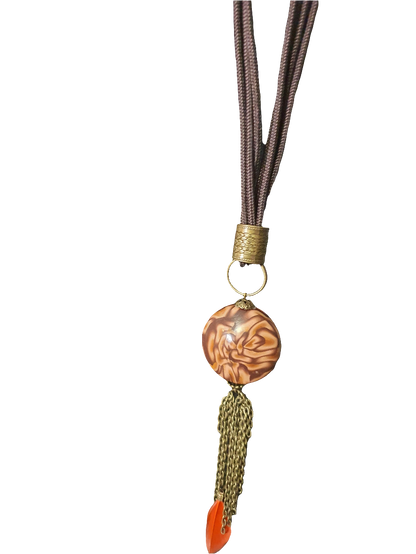 195.Parure"Sautoir Rose des sables"