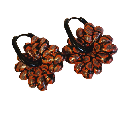 655.boucles d'oreilles" Rouge et Noir "