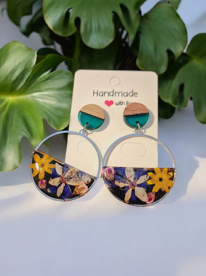 660.Boucles d'oreilles "Mon jardin "