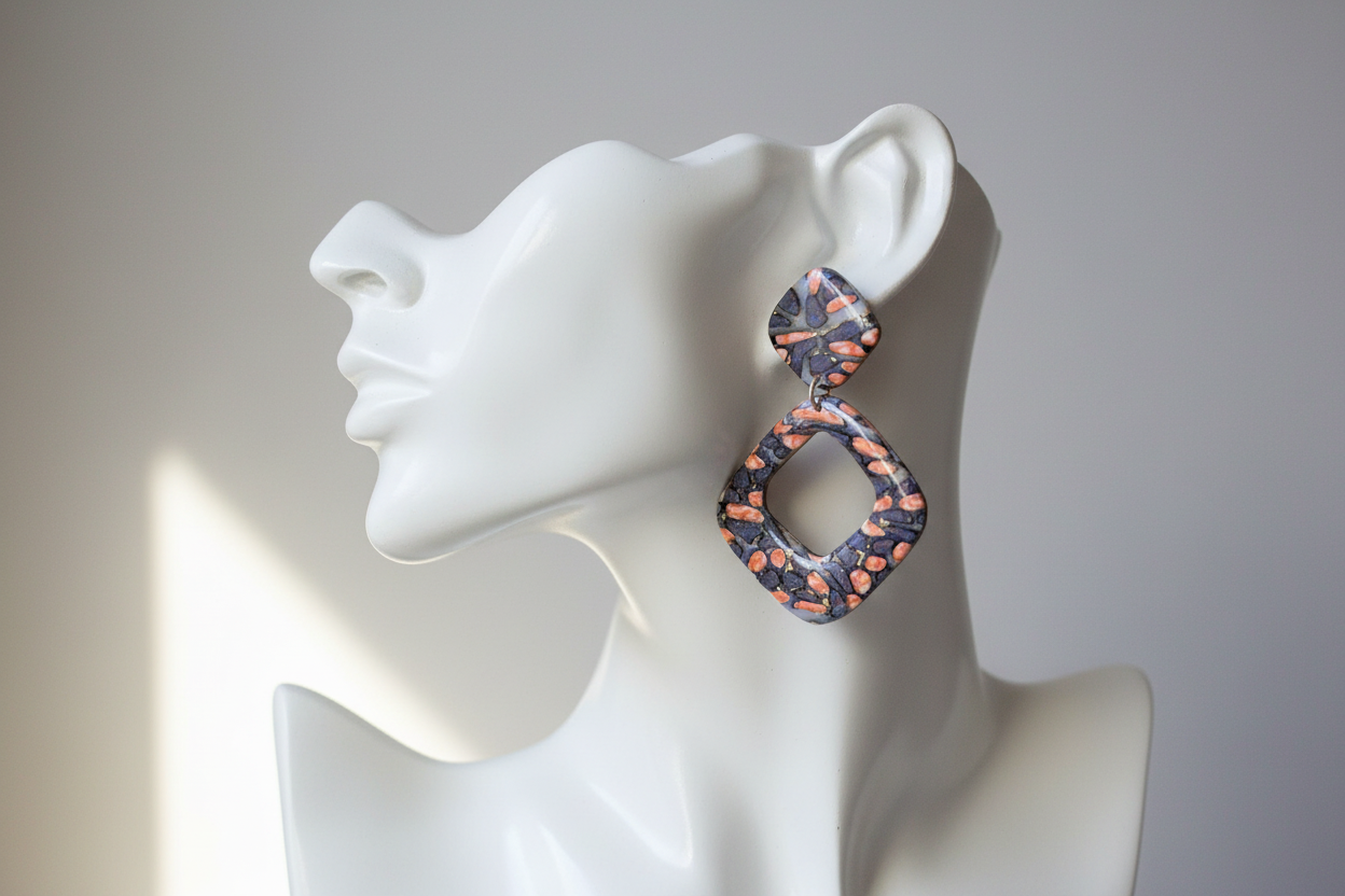 716.Boucles d'oreilles "Léopard"( Clips)