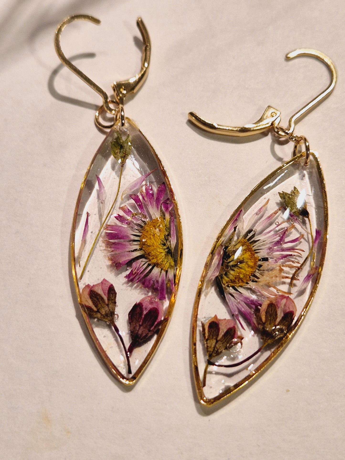 664.Boucles d'oreilles " Mon jardin "