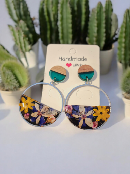 660.Boucles d'oreilles "Mon jardin "