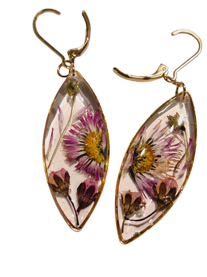 664.Boucles d'oreilles " Mon jardin "