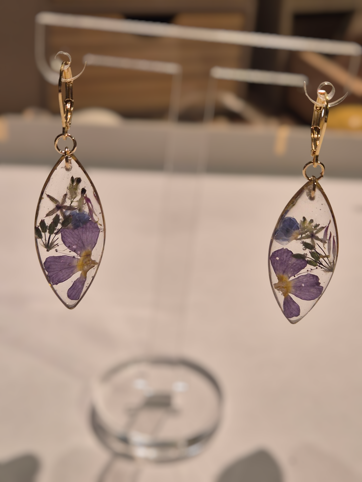 663.Boucles d'oreilles " Mon jardin "