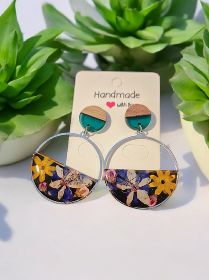 660.Boucles d'oreilles "Mon jardin "