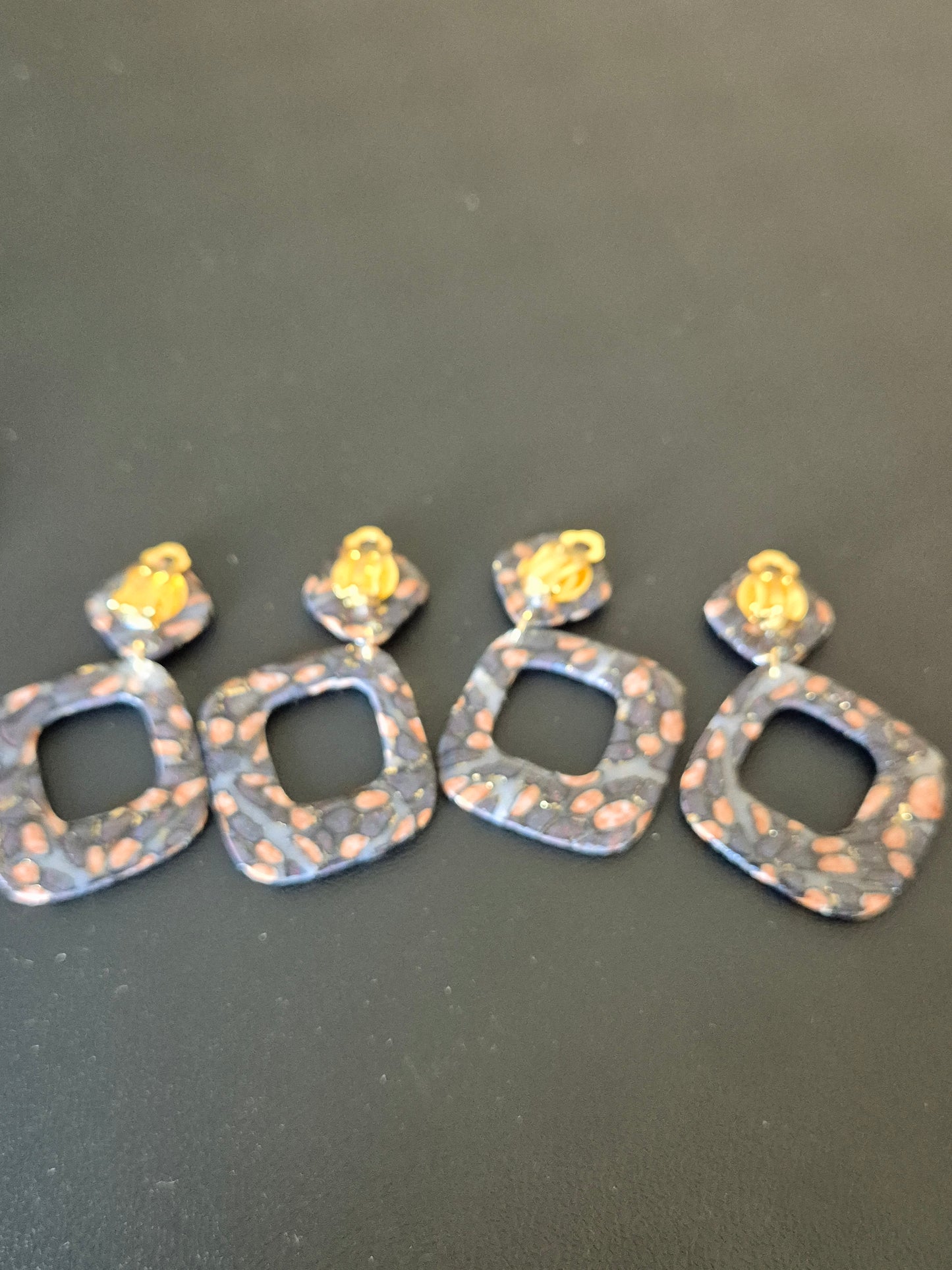716.Boucles d'oreilles "Léopard"( Clips)