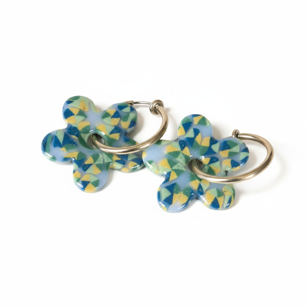 696. Boucles d'oreilles             " La forêt "