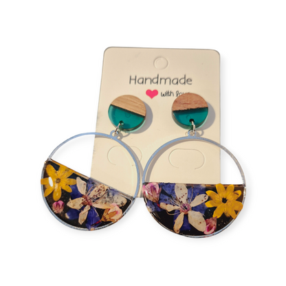 660.Boucles d'oreilles "Mon jardin "