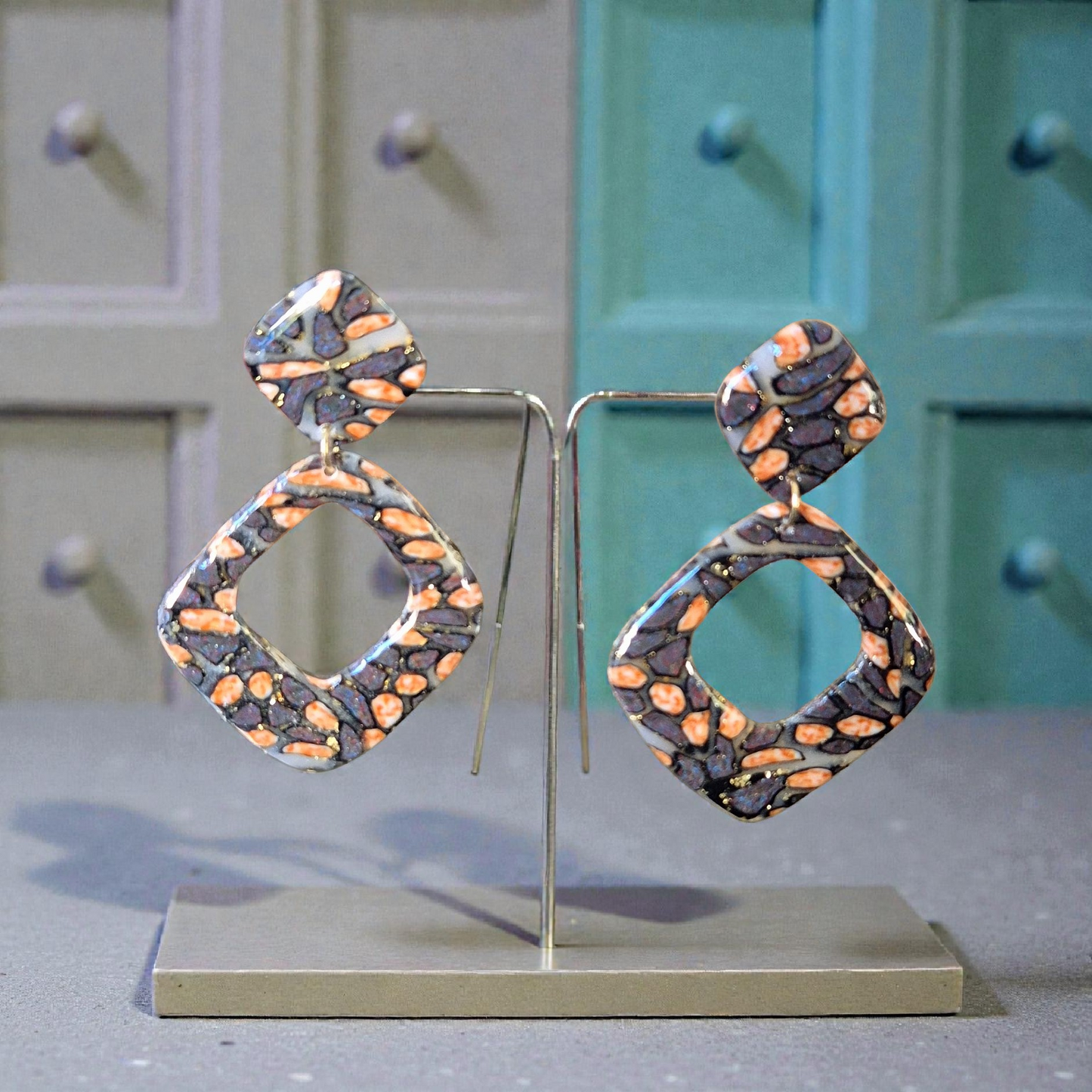 716.Boucles d'oreilles "Léopard"( Clips)
